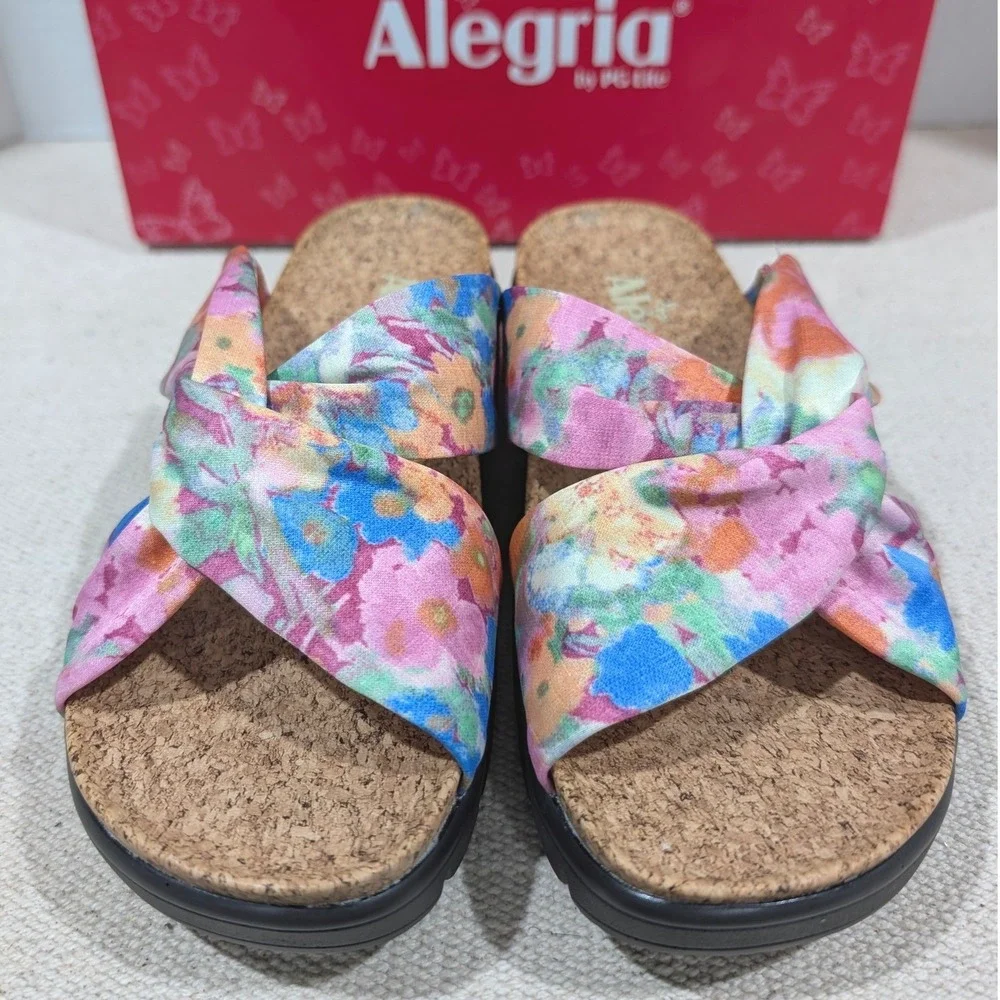 Alegria Rylie Earth Goddess Floral Platform Sandals 35 5-5.5 NIB